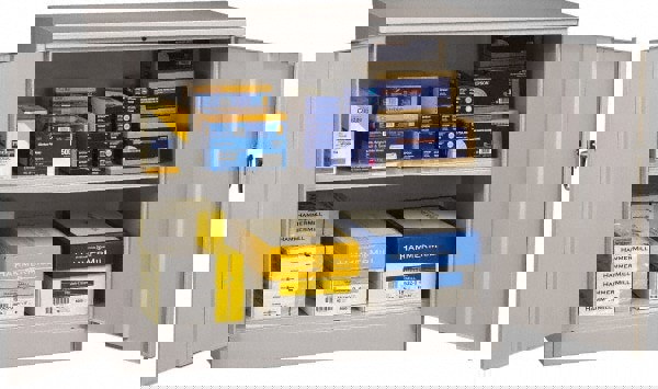 2 Shelf Locking Storage Cabinet